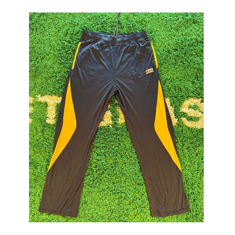 MAS Holdings Sri Lanka Cricket Pants Mens L Grey Yellow Excellent Track Joggers